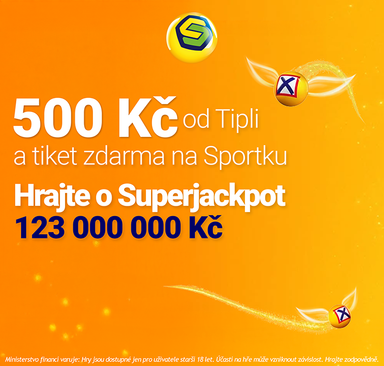 Sazka - 500 Kč za registraci a tiket na Sportku