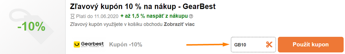 gearbest zľavový kupón