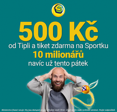 Sazka - 500 Kč od Tipli a šance stát se milionářem