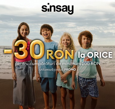 Sinsay – 30 RON reducere la tot