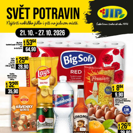 JIP - Svět potravin - Brno, Ostrava - Hrabová, Praha - Bořanovice, Jilemnice, Karlovy Vary, Olomouc, Pardubice, Zlín, Polička