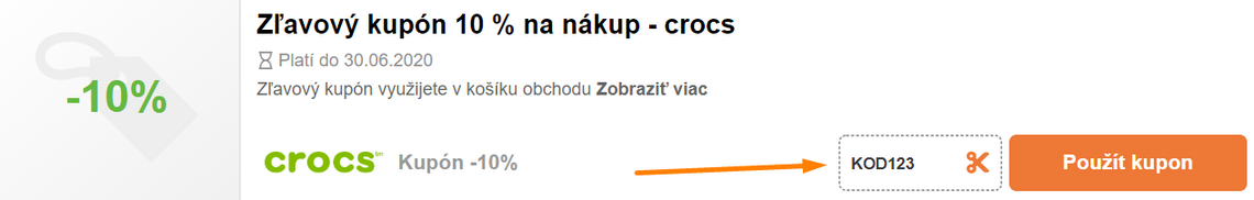 crocs zľavový kupón