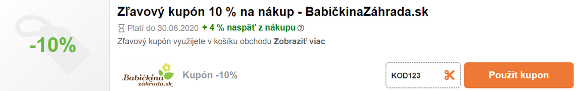 babičkina záhrada kupón