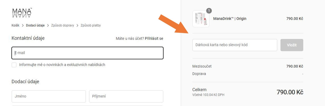 mana slevový kód