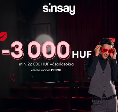 Sinsay - Valentin-napi kedvezmény 3 000 Ft