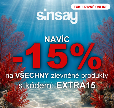 Sinsay - Navíc -15% na zlevněné produkty