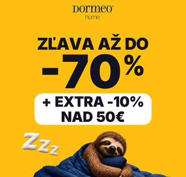 Dormeo - Dni spánku, zľavy až do -70 % + extra -10 %