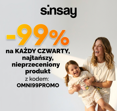 Sinsay - 99% zniżki na każdy czwarty najtańszy produkt