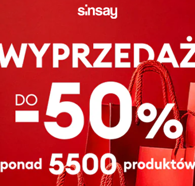 Sinsay - Wyprzedaż do -50%