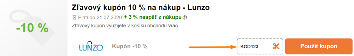 lunzo zľavový kupón