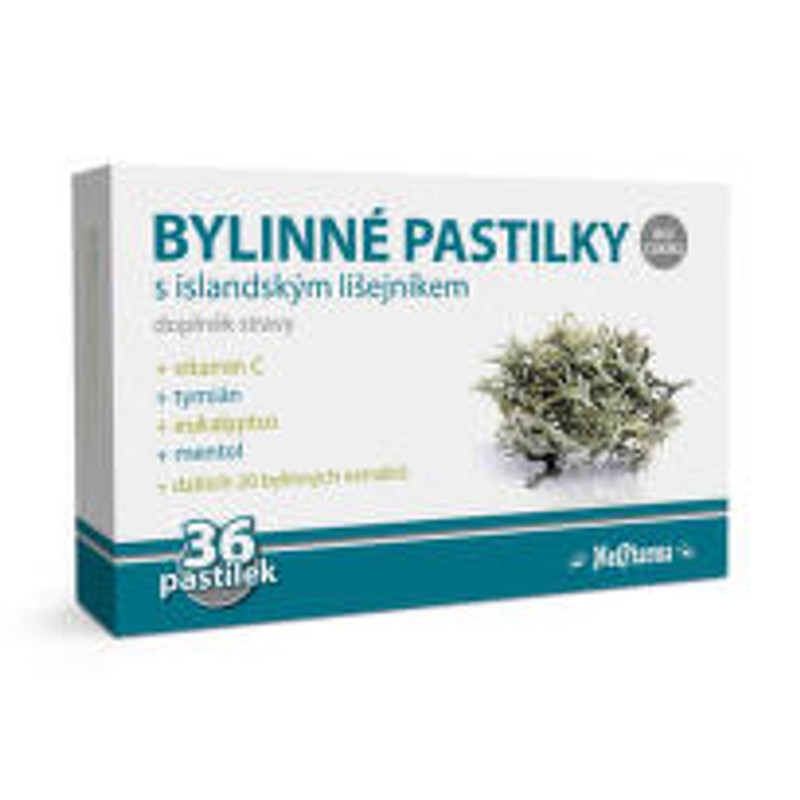 Pastilky s islandským lišejníkem 36 ks za 115 Kč, v BENU teď třetí krabička zdarma