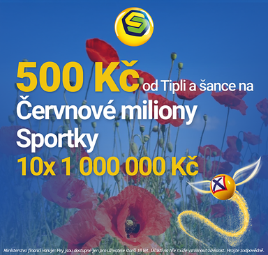 Sazka - 500 Kč od Tipli a šance na miliony