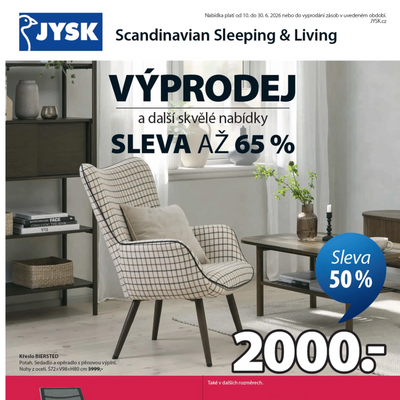 Leták Jysk - bavlněné ručníky za 50 Kč