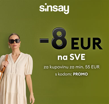 Sinsay - Popust 8 € na sve