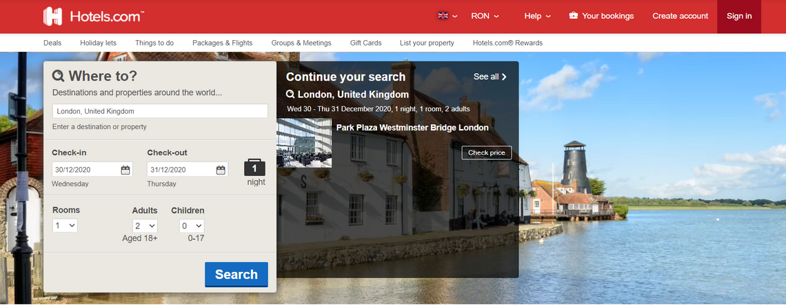 rezervare Hotels.com