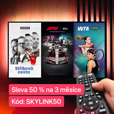 Skylink sleva 50 % na první 3 měsíce + 144 Kč zpět přes Tipli