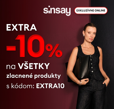 Sinsay - Navyše -10 % na zlacnené produkty