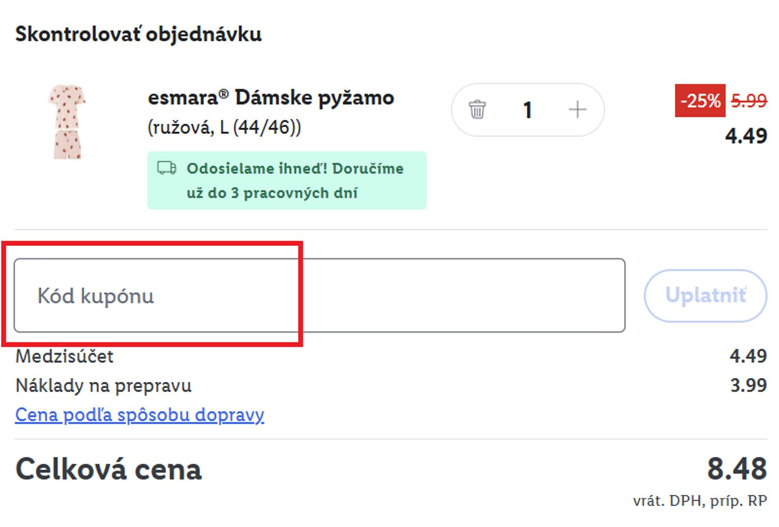 Lidl online shop zľavový kód