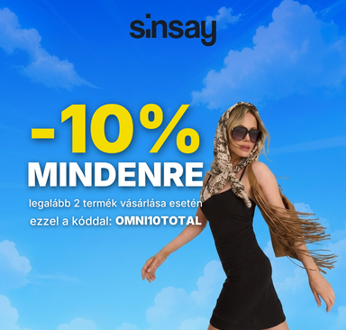 Sinsay - 10% kedvezmény mindenre