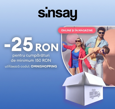 Sinsay - 25 RON la achiziții de cel puțin 150 RON