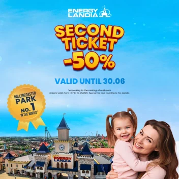 Energylandia v Polsku: 50 % sleva na druhou vstupenku. Stačí dát dvě do košíku