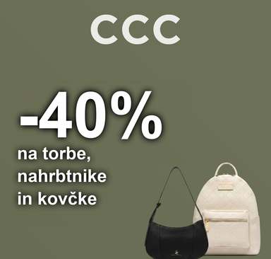 CCC - 40% na torbe, nahrbtnike in kovčke
