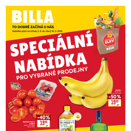 Billa - Speciální nabídka: vybrané prodejny