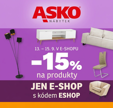 ASKO NÁBYTEK - 15 % na produkty jen v e-shopu