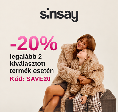 Sinsay - 20% kedvezmény legalább 2 kiválasztott termék vásárlásakor