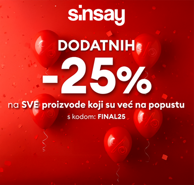 Sinsay - Dodatni popust 25 %