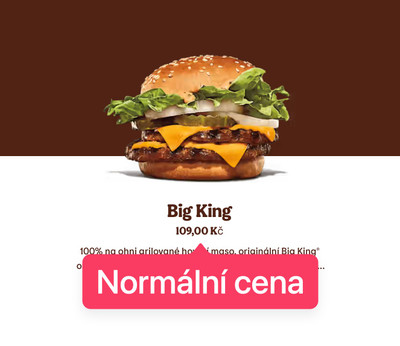 Big King deal v mobilní appce