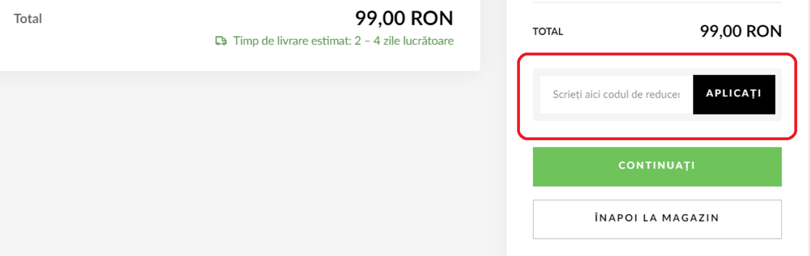 Chenar cod reducere