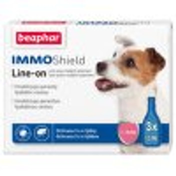 Pipety proti klíšťatům pro malé psy: Beaphar IMMO Shield S, 3 ks za 80 Kč, asi 27 Kč za kus