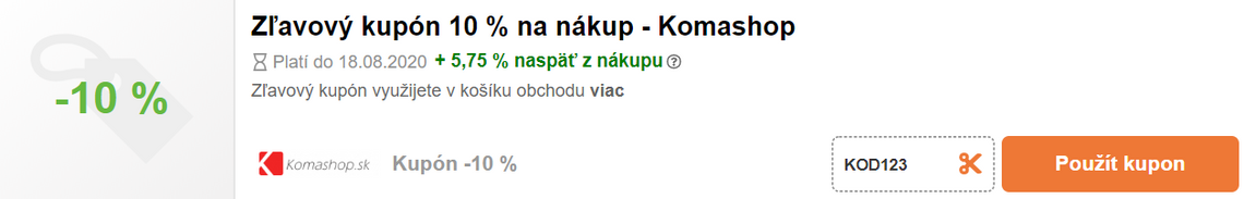 komashop kupón