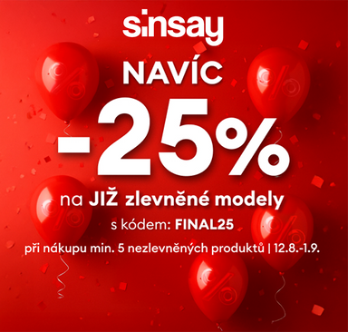 Sinsay - Extra -25 % na již zlevněné