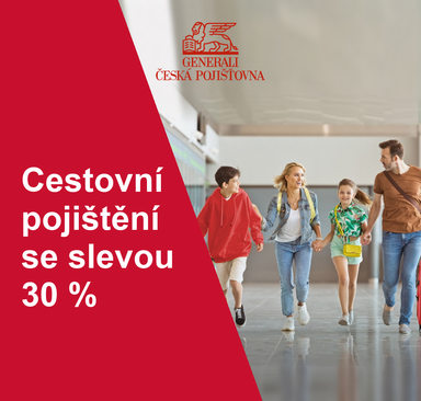 Generali Česká pojišťovna - Cestovní pojištění se slevou 30 %