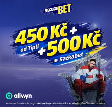 Sazkabet - 450 Kč od Tipli + 500 Kč na Sazkabet