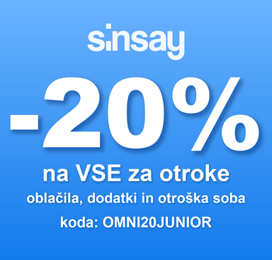 Sinsay - 20 % na vse za otroke