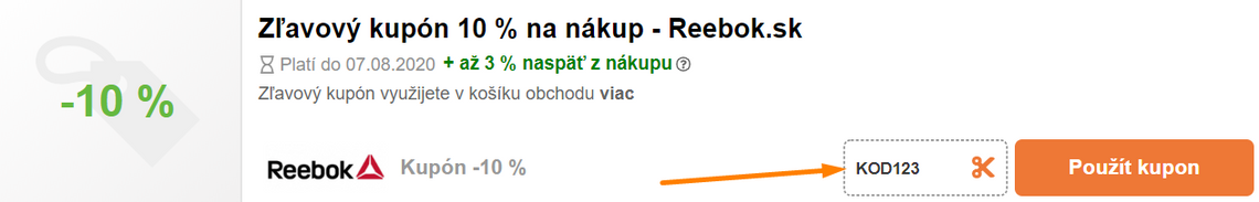 reebok zľavový kupón