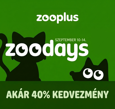 Zooplus - zoodays, akár 40% kedvezmény