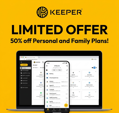 Keeper - 50% off Personal a Family Plans (PL)