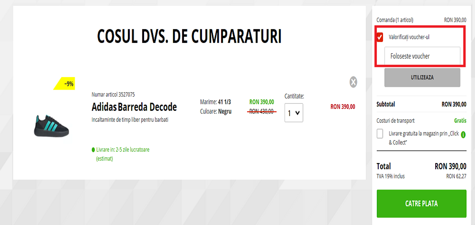 chenar cod reducere
