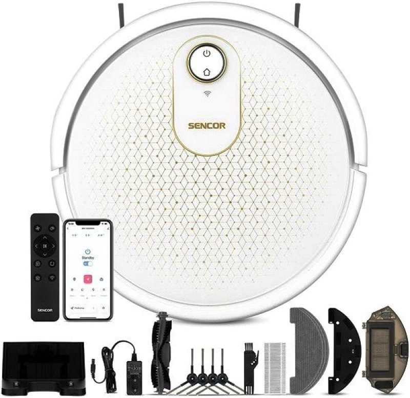 Robotický vysavač s mopem Sencor SRV 4550WH, jen 7,5 cm, za 1 495 Kč