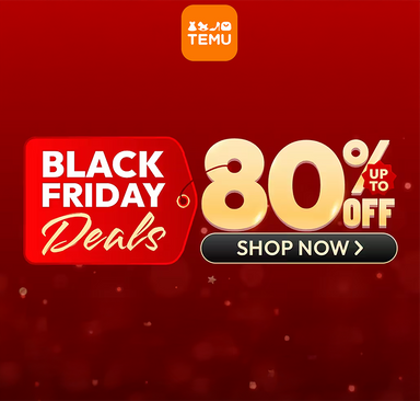 TEMU - Reduceri de Black Friday de până la 80 %