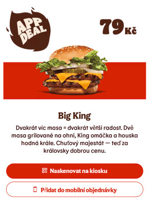 Big King deal v mobilní appce