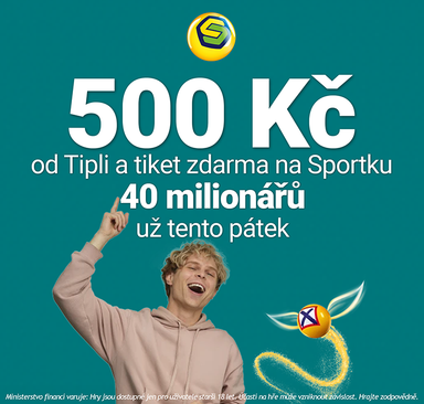 Sazka - 500 Kč od Tipli a v pátek 40 milionářů