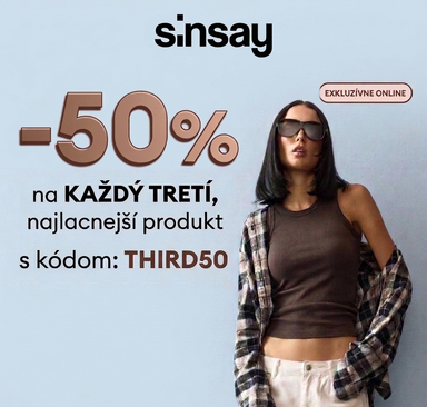 Sinsay - Zľava 50 % na každý tretí produkt