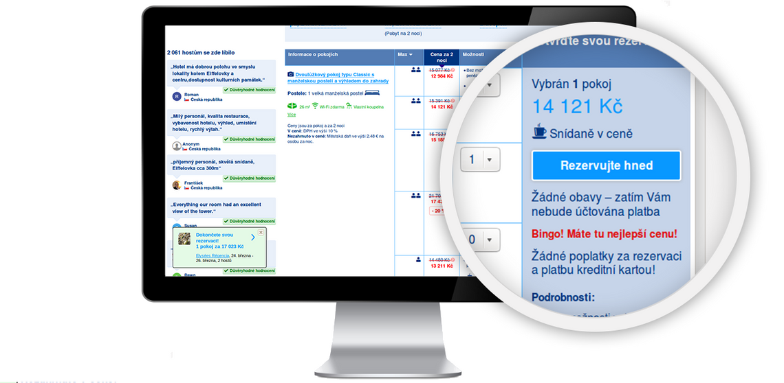 Rezervace ubytování na Booking.com