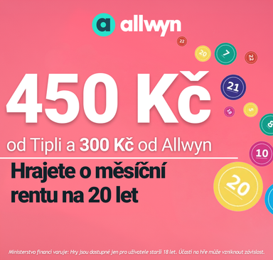 Allwyn - 450 Kč za registraci