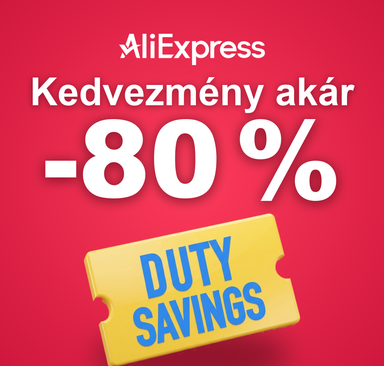 AliExpress - Duty Savings, kedvezmény akár -80 %